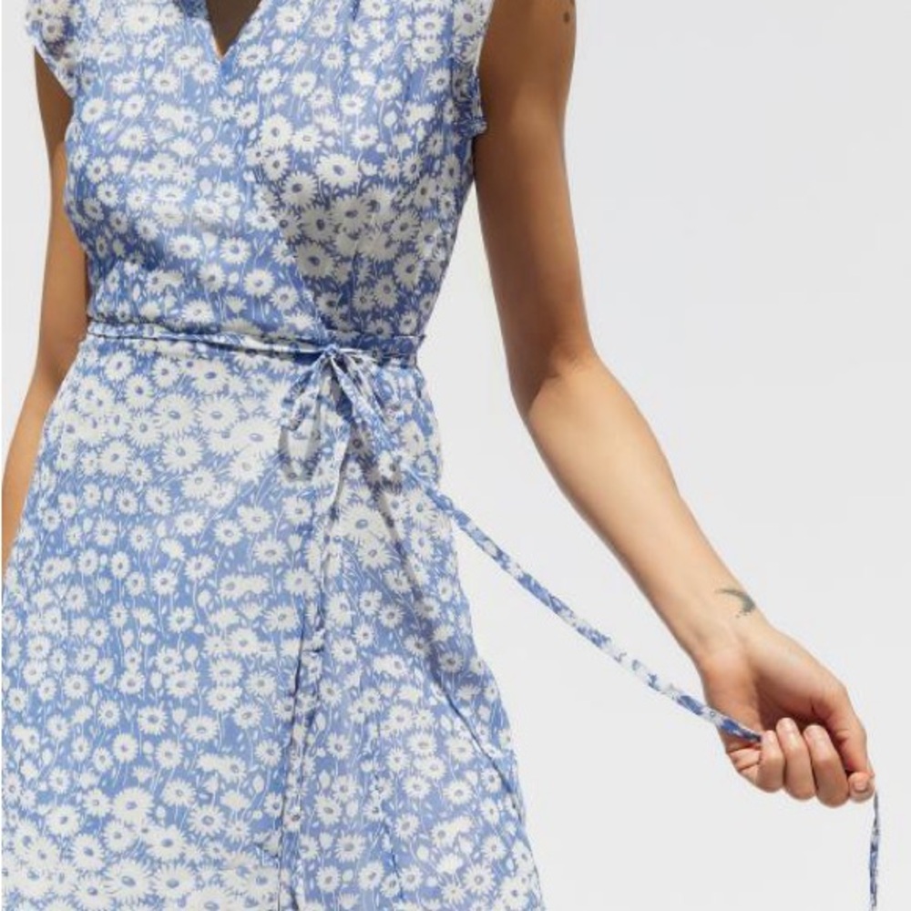 Urban Outfitters Blue Floral Midi Dress